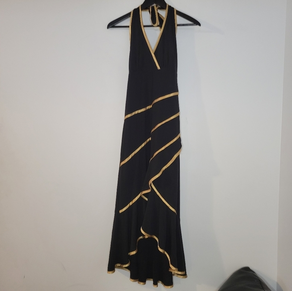 Frank Lyman design women's black with gold trim ruffled party dress - Picture 9 of 10